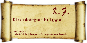 Kleinberger Frigyes névjegykártya